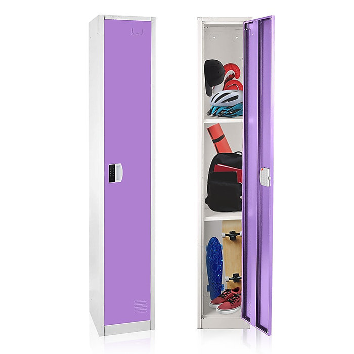 AdirOffice 72" Purple Steel Storage Locker with Adjustable Shelving
