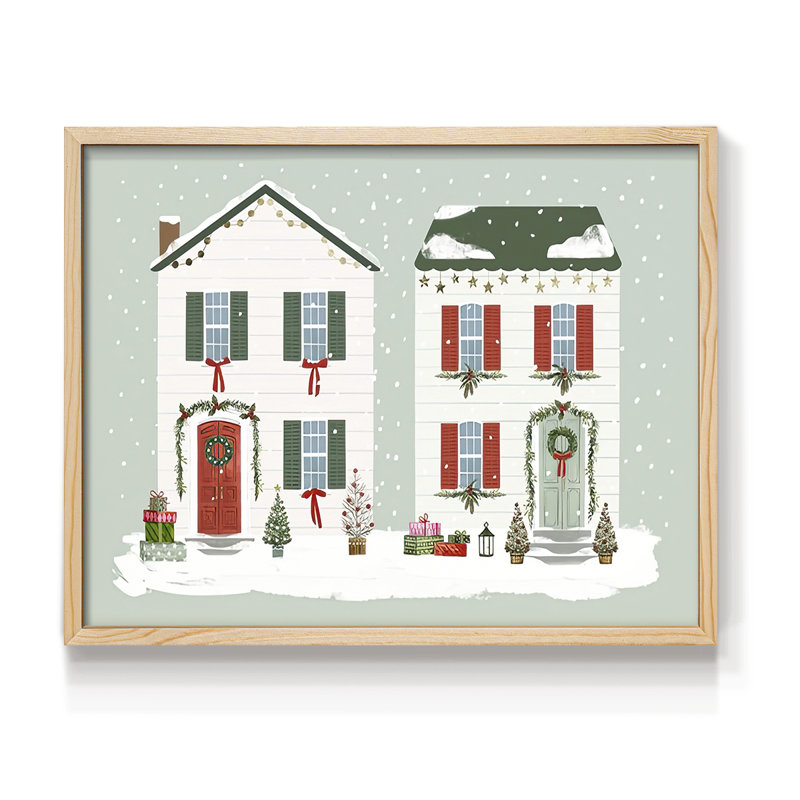 Collection Festive Front Door A - Impression encadrée - Restickable, Naturel, H 22 po x l 28 po