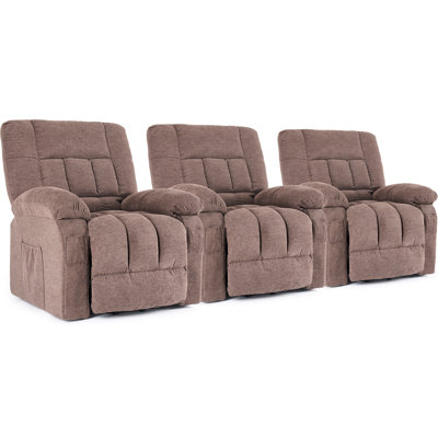 93"W Oversized Power Recliner Sofa Lift Assist Chair - Heated Massage Electric Recliner with Super Soft Padding & Dual Cup Holders