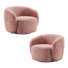 Coheman Upholstered Swivel Accent Chairs, Boucle Swivel Barrel Chair, Arm Chairs for Small Space