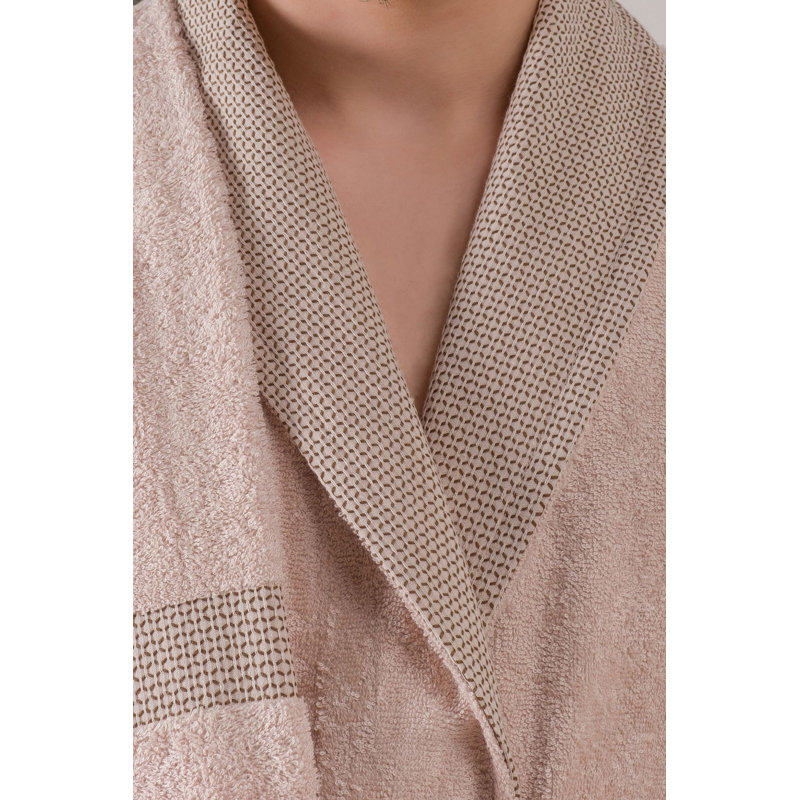 Almina Cotton Blend Above Knee Bathrobe with Pockets