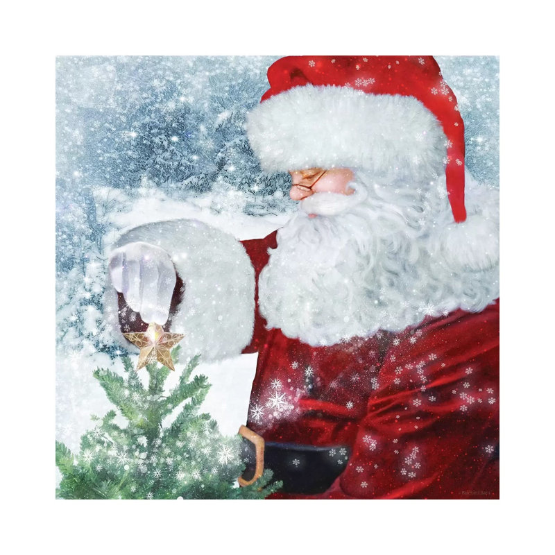Santa Tree Star 1 Piece Wrapped Canvas Wall Art, 45.72 cm H x 45.72 cm W x 1.91 cm D