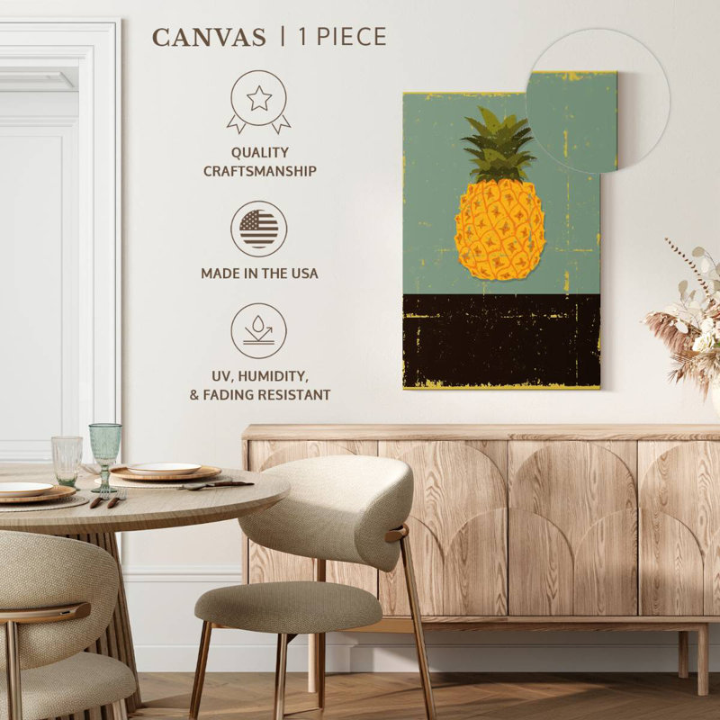 Yarlin Grunge Retro Pineapple, 36" H x 24" W