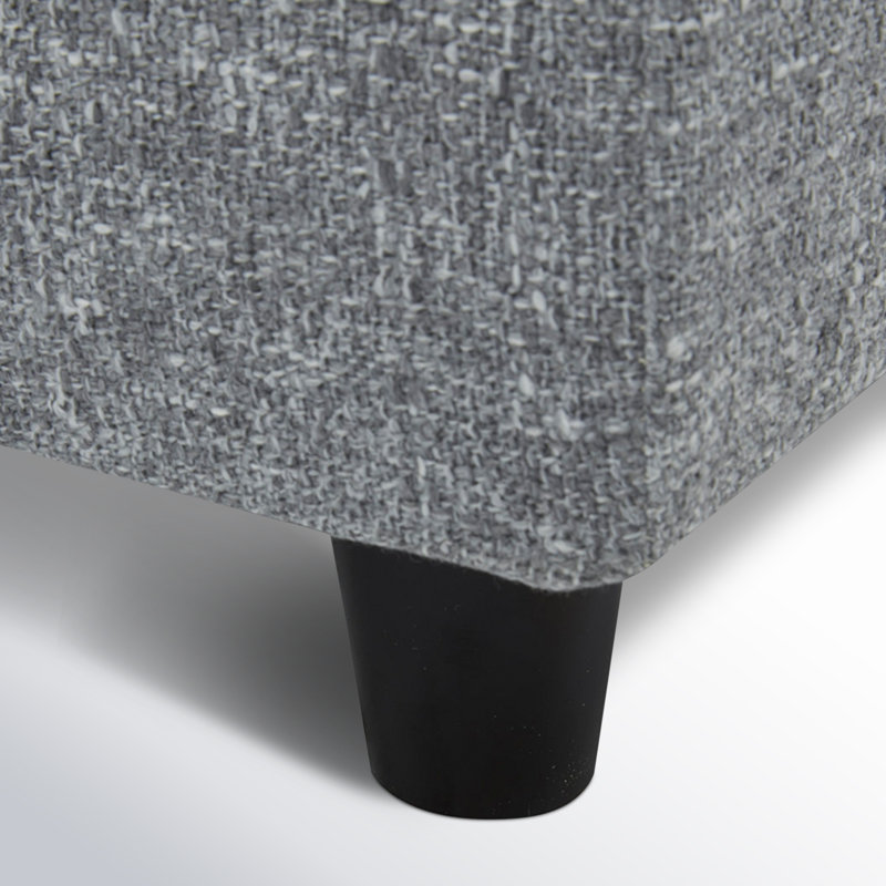 Repose-pieds rectangulaire rembourré 45 po Fleetwood, Nathan Tweed gris