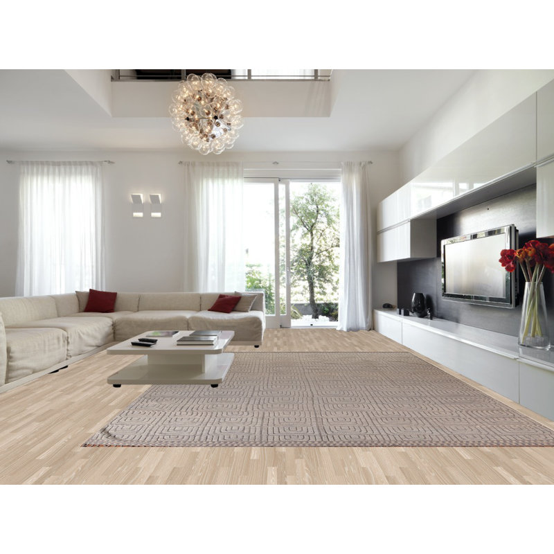 Grand tapis marocain moderne fait à la main ivoire 12 x 16