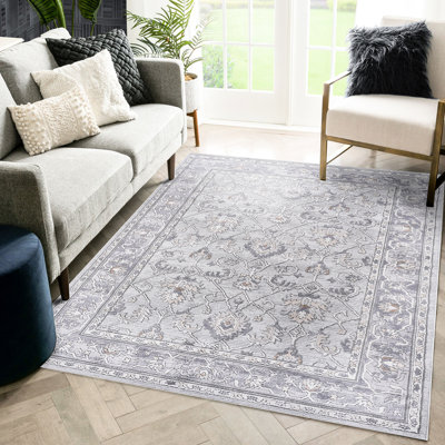 Métier à tisser et tapis 6 x 9 / gris / sans perte de teinture, teinture, pour la chambre à coucher, la salle à manger, le bureau à domicile, le bureau idéal, le salon