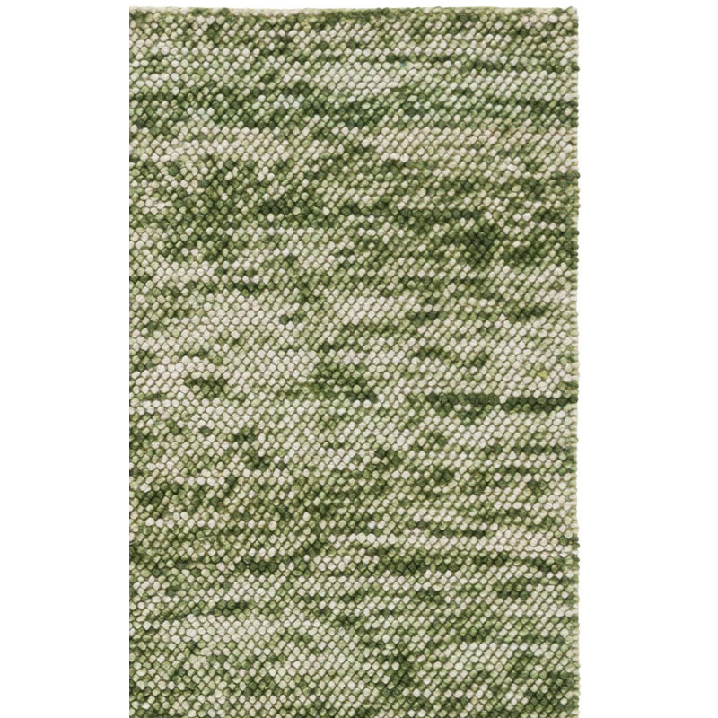 Tapis vert / ivoire en laine / coton / polyester tissé à la main Natura 425, Rectangle 6 pi x 9 pi