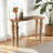 Florent Teak Wood Console Table with Seagrass and Bobbin Legs in Natural Brown