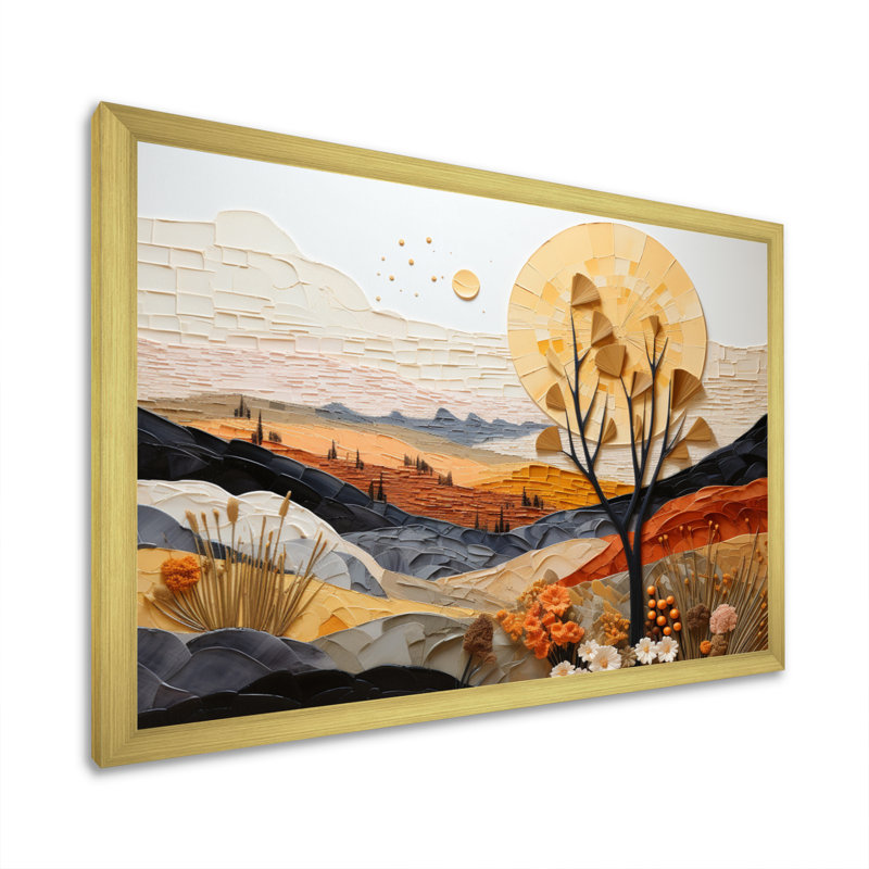 Canyon Mirage I sur toile, H 16 po x l 32 po x P 1 po, Encadrement doré