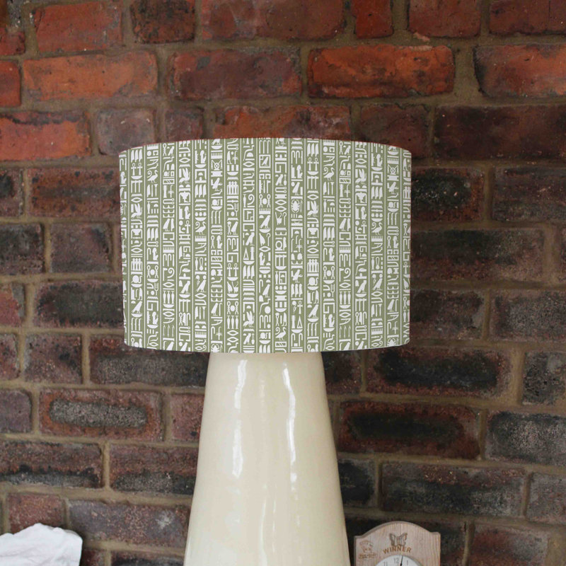 Egyptian Hieroglyphic 25cm H Cotton Drum Lamp Shade ( Uno )