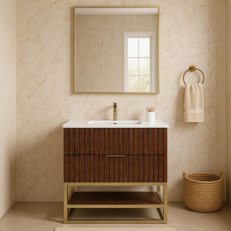 Meuble-lavabo Kleier, Noyer