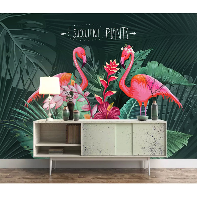 Papier peint amovible exotique Flamingo Mirabilis, L 9 po x l 15 po
