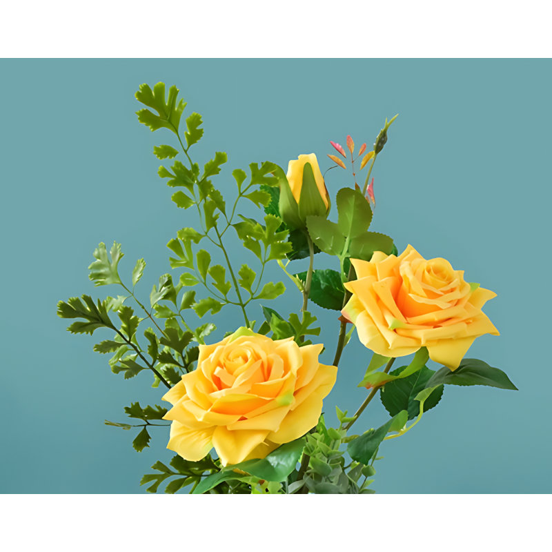 Arrangement de roses en pot, Jaune