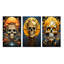 Tête de mort souriante, champignon orange, Halloween amusant - ensemble de 3 têtes de mort-1795587229-1795587230