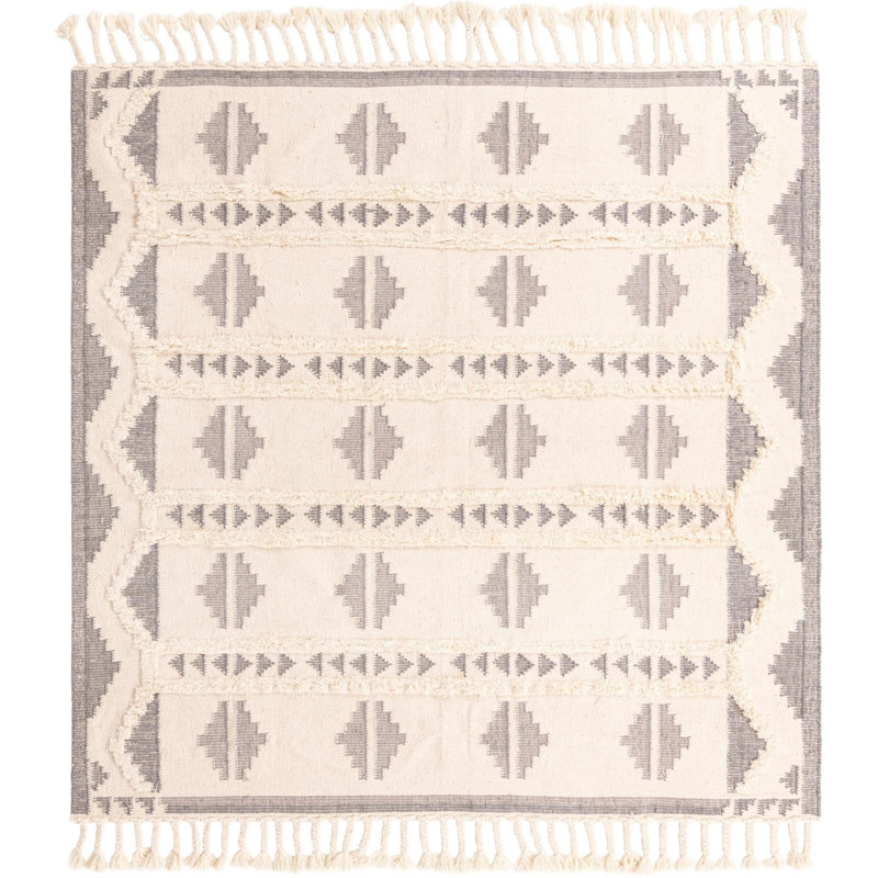 Allivia Wool Abstract Indoor Rug, Square 8'