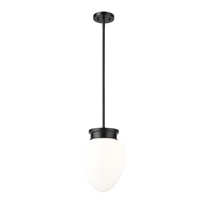 Luminaire suspendu 1 lumière Patrisio, H 95,5 po x l 10 po x P 10 po, Noir mat