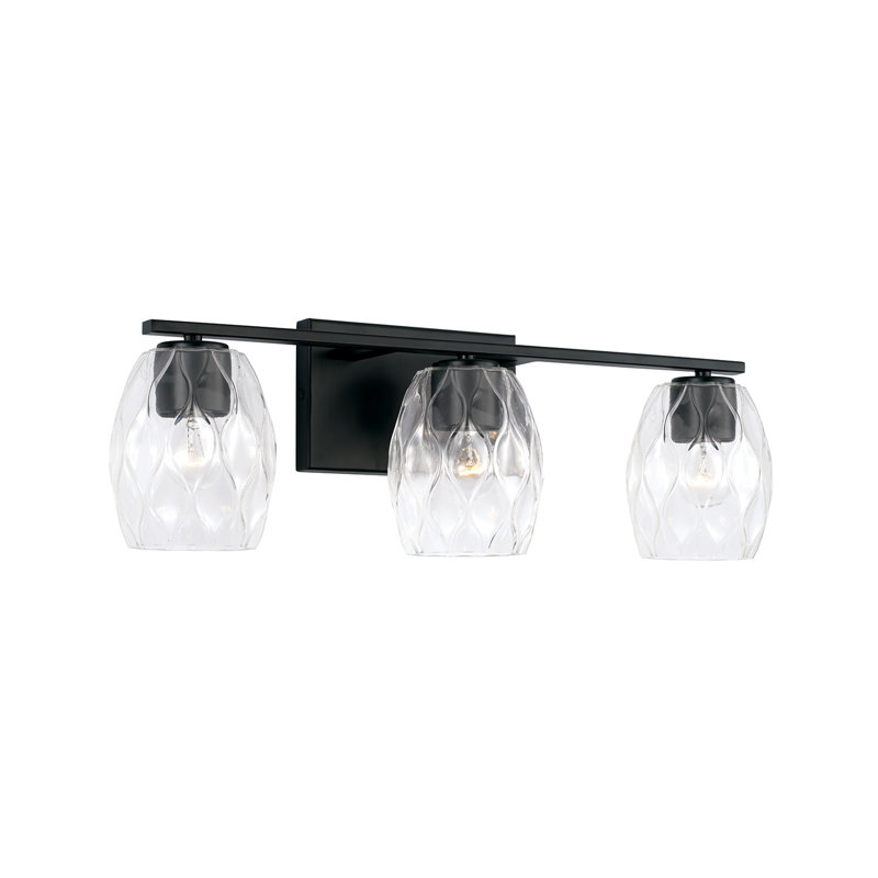 3 - Light Dimmable Vanity Light, Matte Black