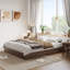 Base de lit simple en bois avec lit plateforme et tête de lit sans lattes de bois