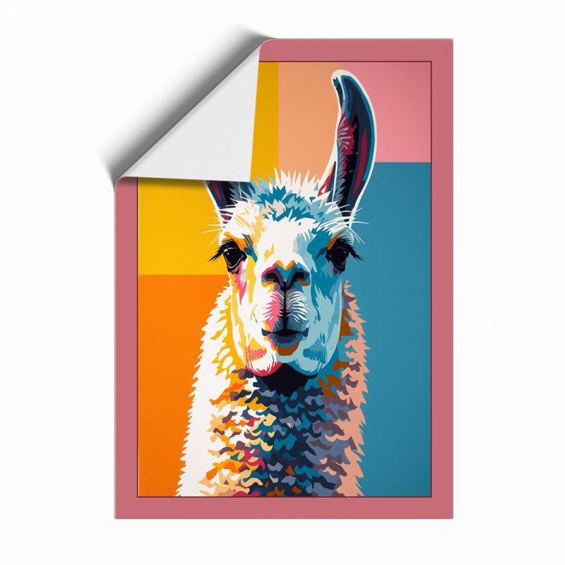 Colourful Llama Pop Art Modern - Framed Print, Unframed, A3 - 42.0 x 29.7 cm