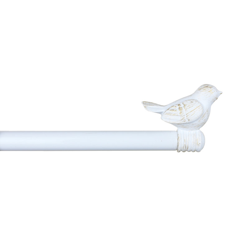 Tringle à rideaux simple réglable Kolb, 48 po à 84 po, Blanc doré