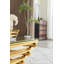 Table basse rectangulaire moderne en acier inoxydable de 55 po, plateau en verre trempé transparent, table de salon, style moderne, doré