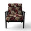 Fauteuil d'appoint rembourré en velours Renaissance de pivoines rouges à motif botanique II