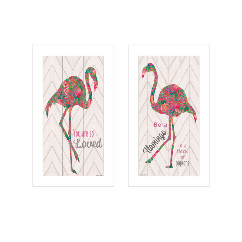 Trinx «Flamingo's - A Matrix Colors!» Art mural encadré pour le salon, impression murale pour la décoration intérieure, art mural de chambre à coucher par Cindy Jacobs
