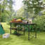 Table de patio de cuisine pliante, station de cuisson de camping portable avec support de lanterne réglable, crochets de suspension et sac de transport
