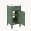 Ensemble de meuble-lavabo sur pied 16 po avec lavabo en céramique, ensemble de meuble-lavabo simple autoportant avec porte à fermeture douce, tablette réglable, style français, pieds pleins-1859670720-1859670722