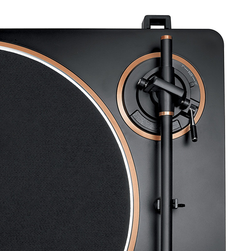 Audio-Technica AT-LP70XBT Bluetooth Fully Automatic Belt-Drive Turntable (Black/Bronze), Black/Brown
