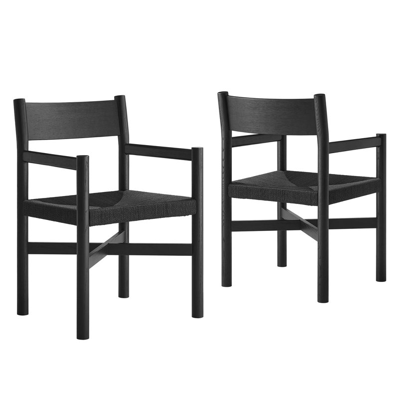 Ensemble de 2 fauteuils de salle à manger Alvia, Black, Black, Black