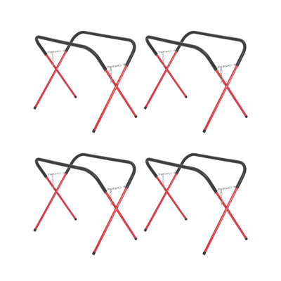 4-Pack Folding Auto Body Work Stands, 500 Lbs Capacity Adjustable Height Support for Car Panels & Hoods, Orange, 36in