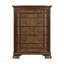 Commode de rangement élégante avec 5 tiroirs et meubles de chambre à coucher en bois au fini brun foncé 1 pièce