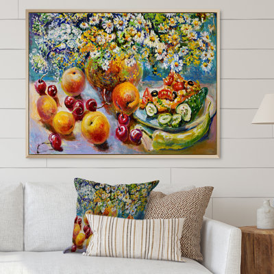 Peinture de fruits et de fleurs, nature morte