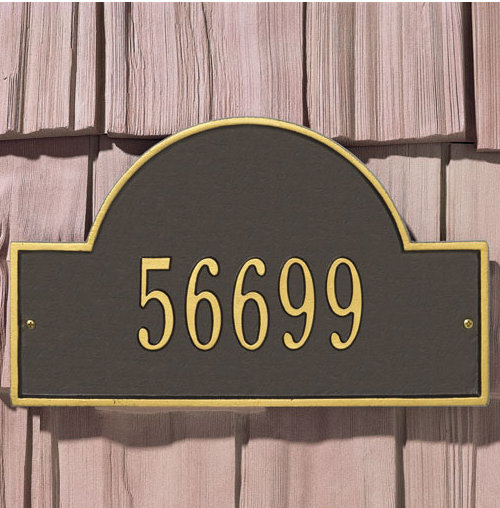 Plaque d'adresse murale 1 ligne, Bronze et doré, Oui
