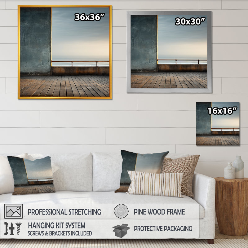 «Horizon I», impression sur toile, Encadrement doré, H 36 po x l 36 po