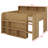 Stylish Wooden Loft Bed With Study Desk, Storage Shelves And LED-272584901