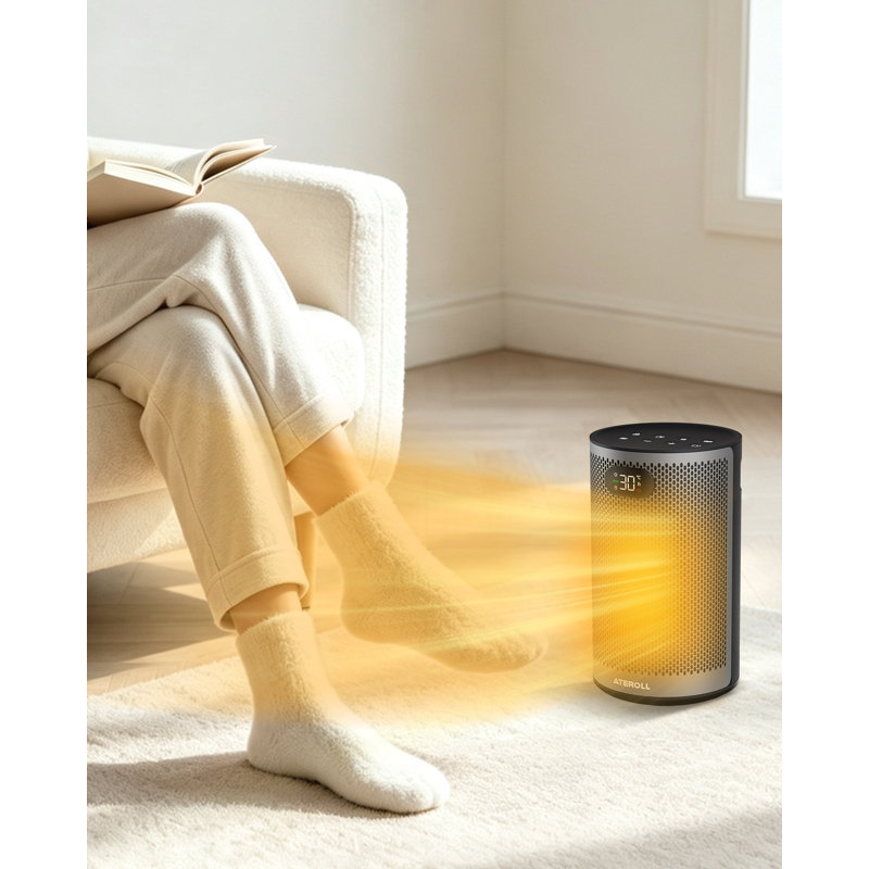 5118 Btu Electric space heater, PTC ceramic heater with remote control, 2 heat settings and ECO mode