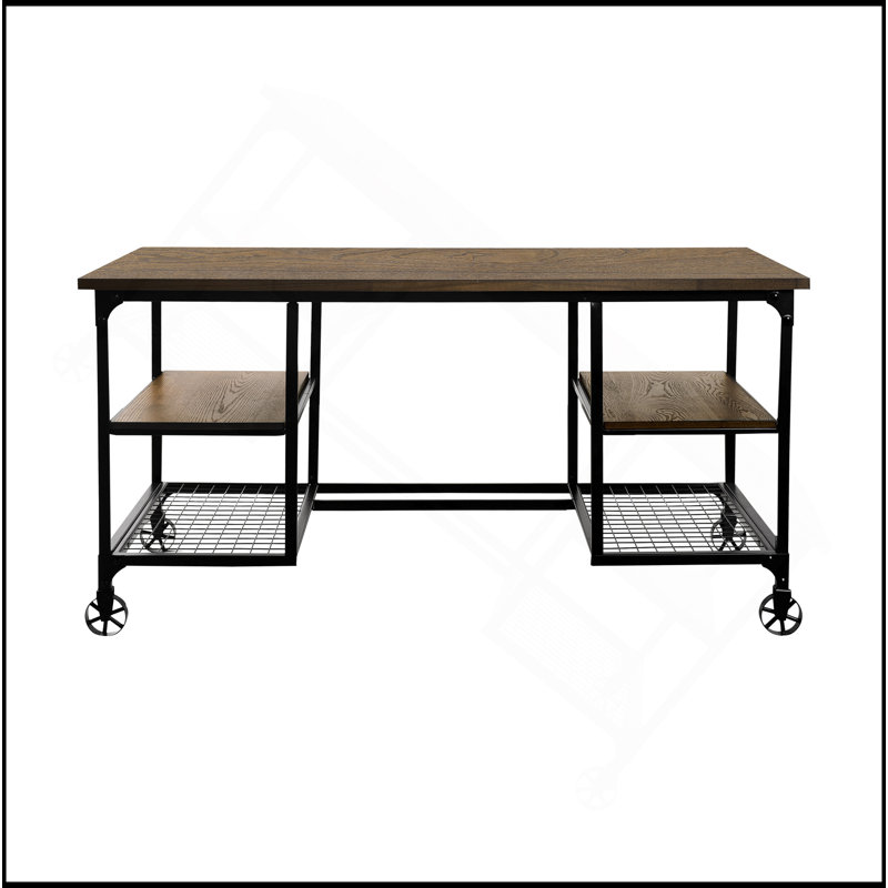 Bureau d'écriture 1 pi avec 4 roulettes en métal Modern