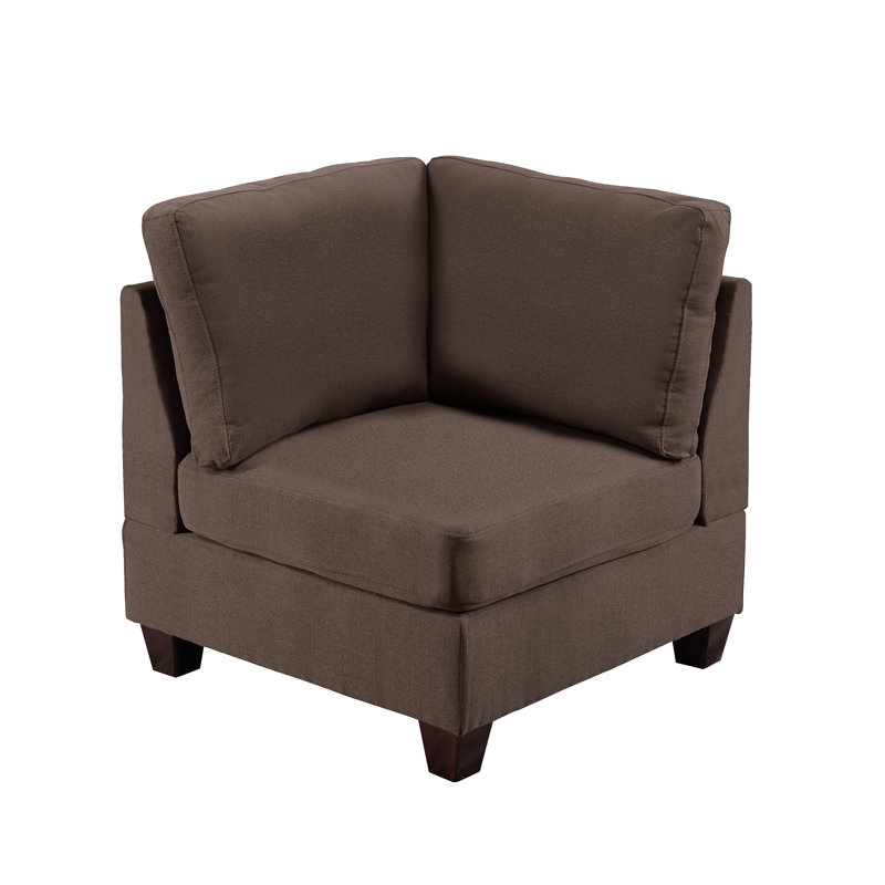 Modular - 3Pc In Black Coffee, Linen-Like Fabric Chair Profit, Wood Frame Coffee , Chairs With &