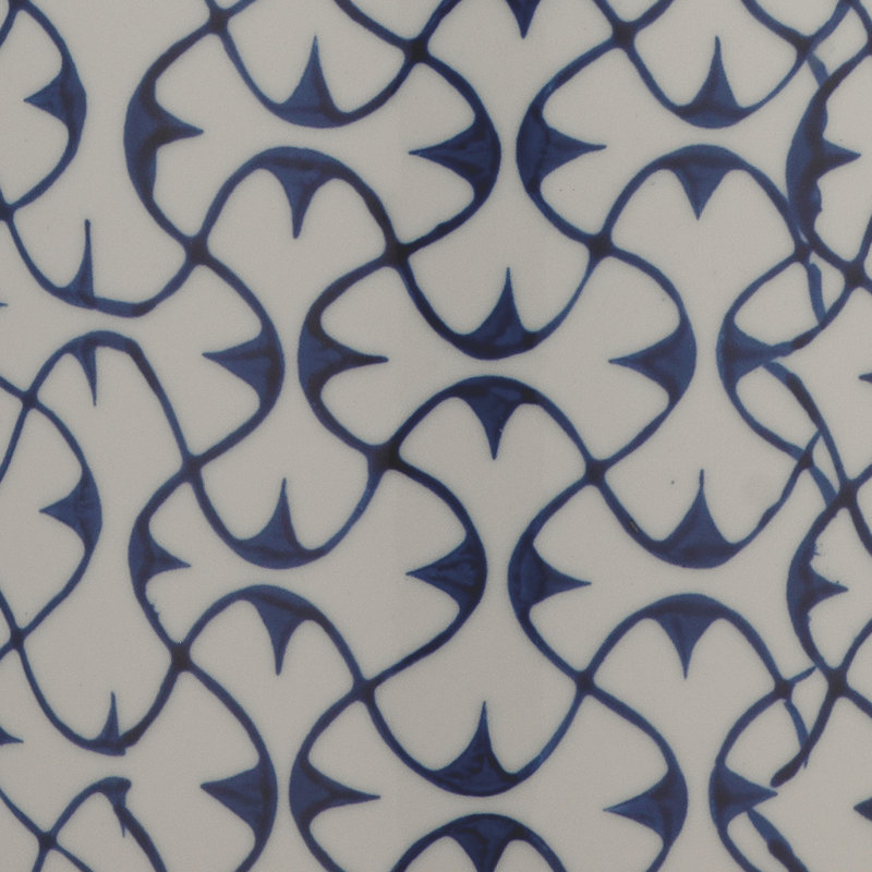 Vivian Hand-Painted Blue and White Ceramic Table Lamp with Linen Shade