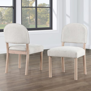 Chaney Upholstered Back Side Chair in Beige