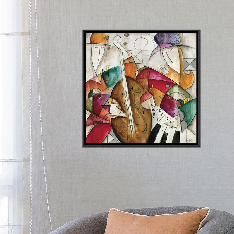 «Jam Séance II» par Eric Waugh, impression sur toile, H 26 po x l 26 po x P 1,5 po, Toile tendue, Pas de tapis