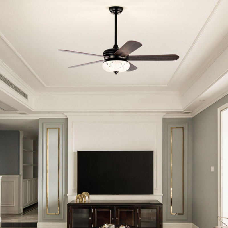 Anuva Ceiling Fan with Light Kit, Walnut