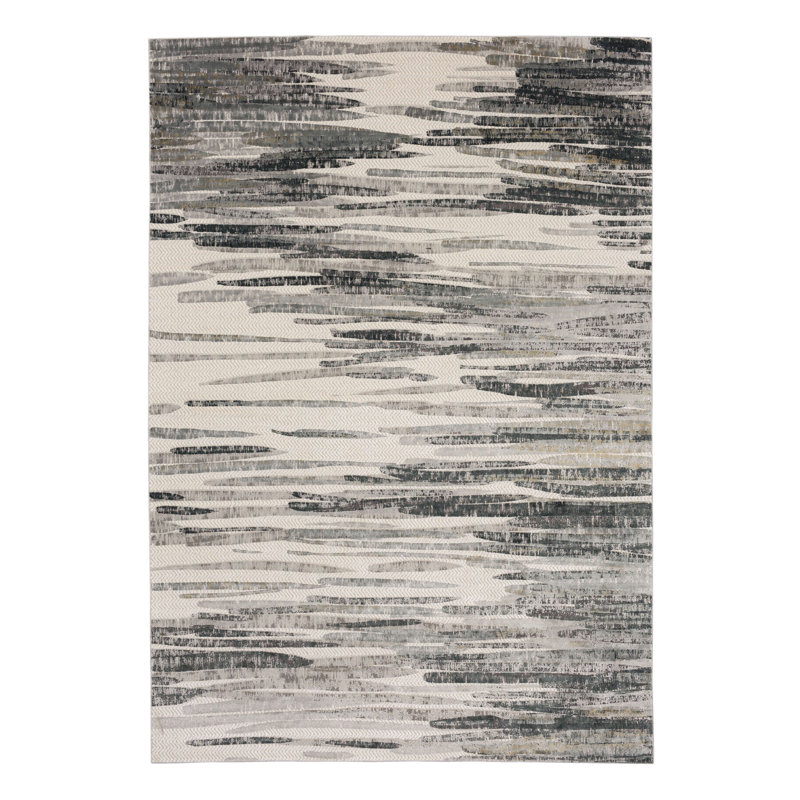 Abruzzi Low Pile Stain/Fade Resistant Machine Woven Abstract Indoor Area Rug, 2' 6" x 8'