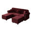 Canapé Chesterfield 82,6 po rembourré en velours avec garniture cloutée et accoudoirs roulés, canapé de style Mid-Century moderne capitonné avec boutons, inclus 3 coussins-292273714
