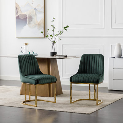 47cm H Velvet Upholstered Metal Accent