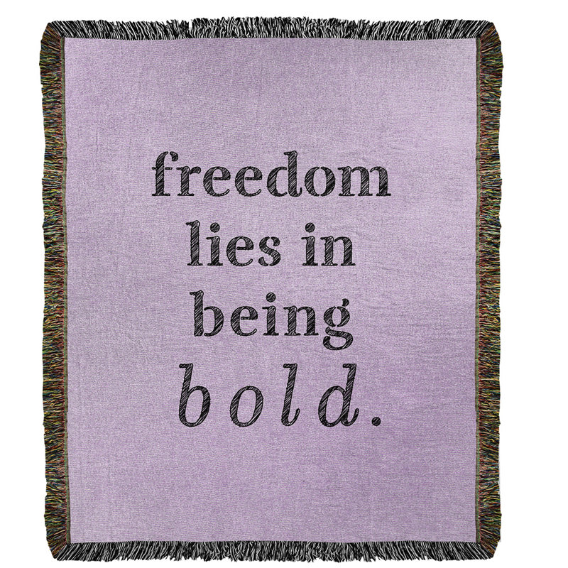 Hand Woven Throw Blanket, 80" L x 60" W, Purple/Black