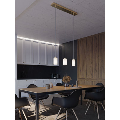 Luminaire suspendu linéaire 3 lumières Leo - 120V - 60W