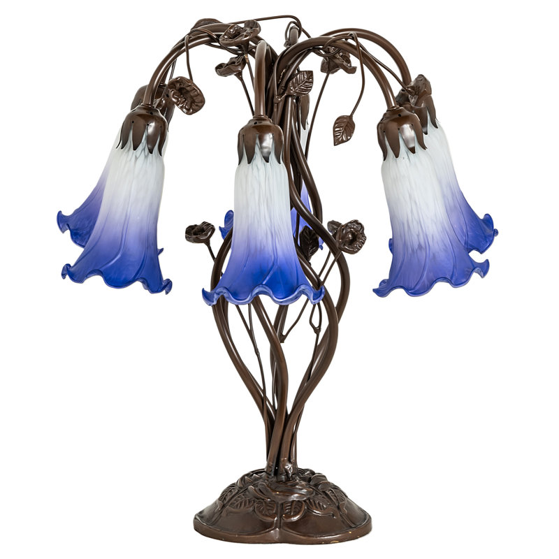 Pond Lily Table Lamp, Blue/White